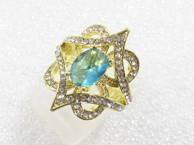 JAPANESE KIMONO / ANTIQUE COLORED STONE RING (SIZE 10)